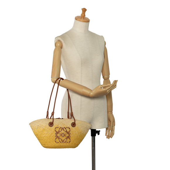 Pre-Loved Loewe x Paulas Ibiza Small Anagram Raffia Basket Tote - Picture 10 of 11